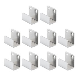 T Tulead Stainless Steel Wall Hanger Brackets Heavy Duty Hooks Utility Wall Hook Hanger Silver Tile Brackets 1.4"x1.3" Fastener Bracket Holders Pack of 10