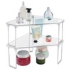 mDesign Plastic/Steel Corner Stackable Rack, Storage Organizer Shelf for Bathroom,