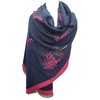GFM Cashmere Feel Shawl - Mulberry Trees - Navy Blue