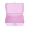 Pink Metal Stationery Storage Box with Lid – Desktop Organizer
