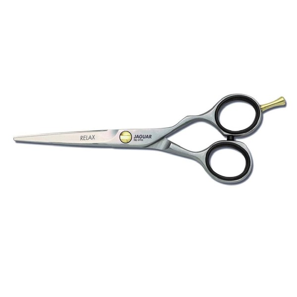 Jaguar Shears Pre Style Relax 5.5 Inch Offset Design Professional Ergonomic Steel Hair Cutting & Trimming Scissors for Salon Stylists, Beauticians, and Barbers