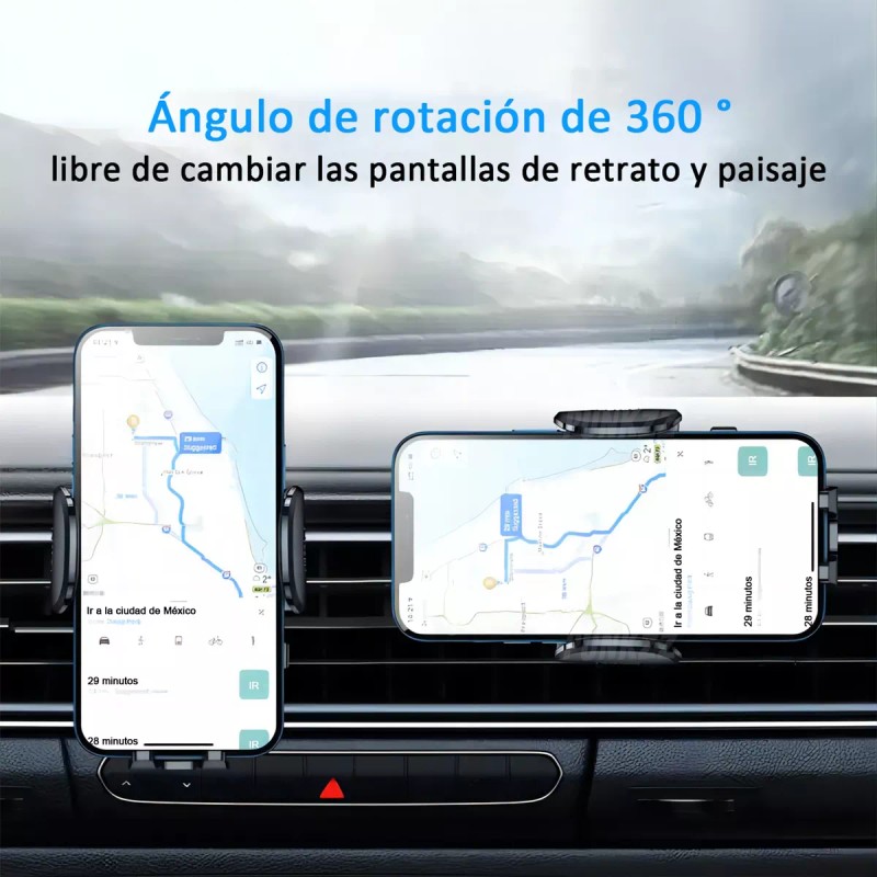 PUNKZZ Soporte Porta Celular Teléfono Para Auto Giratorio De 360º