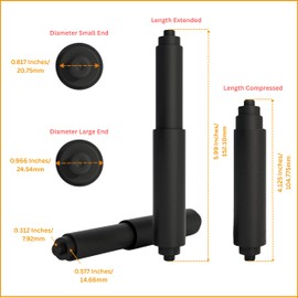 Black Toilet Paper Holder Spring Rod | Toilet Paper Roller Replacement | 6 Inch Toilet Paper Holder Replacement Rod | Durable Plastic Spindle – Fits All Standard Tissue Rolls