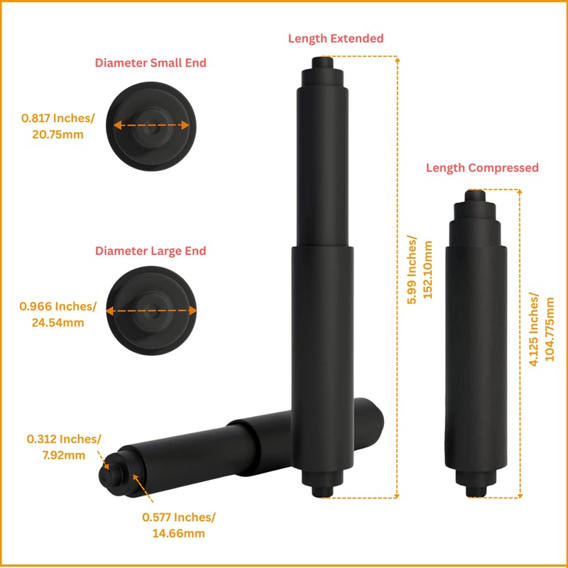 Black Toilet Paper Holder Spring Rod | Toilet Paper Roller