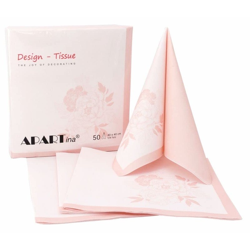 50 Napkins Flower 40 x 40 cm Fabric-Like Airlaid –