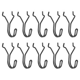 sourcing map 10Pcs Pegboard Hooks, Stainless Steel 1-1.3 Inch Spacing Peg Board Display Hook Metal Hanging Organizer Accessories for Garage Office Kitchen Store, Black
