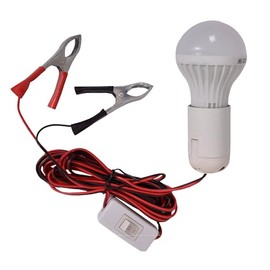 Portable Led Bulb with Crocodile Connector Clips E27 5W 12VDC