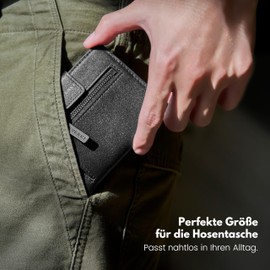 EVERKI Men's RFID Wallet Leather Slim Wallet, Black, black