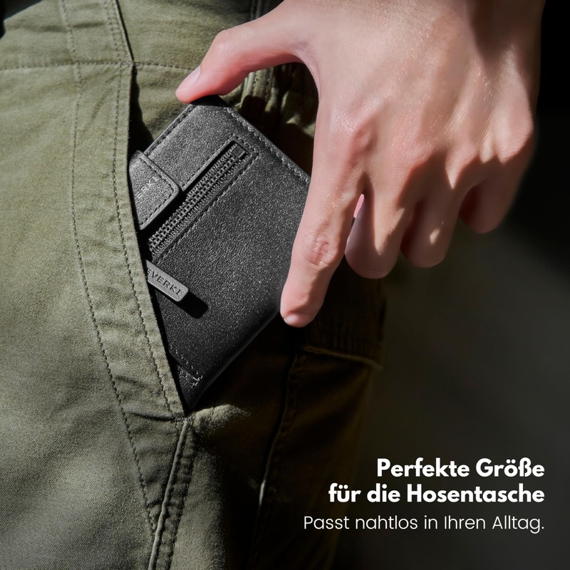 EVERKI Men's RFID Wallet Leather Slim Wallet, Black, black