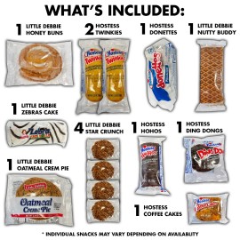 Fun Flavors Box Pastry Snack Box Care Package 30 Count Cookies Cakes Snacks Gift Box Sampler