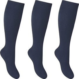 SARIMON 3 Packs kids/childern Girls Knee High School Socks Cotton Rich, Back To School Socks Uniform Party Wear Comfort Fit Long Socks (9-12 Navy)