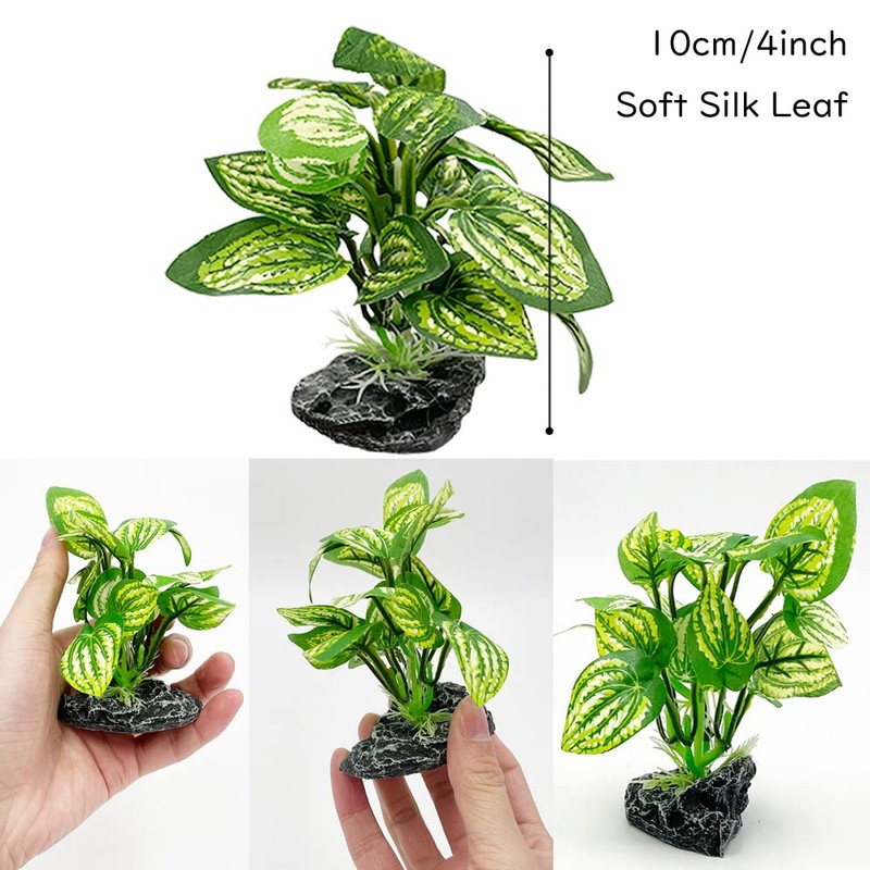Smoothedo-Pets Aquarium Plants Betta Fish Tank Decorations 4inch/2pcs Soft Silk
