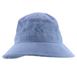 Trendy Apparel Shop XXL - XXXL Oversize Pigment Dyed Cotton Bucket Hat, Light Denim, X-Large-XX-Large