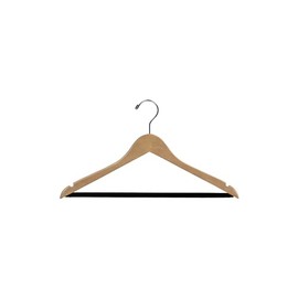 The Great American Hanger Company Extra Large Wooden Suit Hanger with Velvet Non-Slip Bar and Natural Finish, Box of 25 Oversized 20 Inch Hangers with Notches and Chrome Swivel Hook
