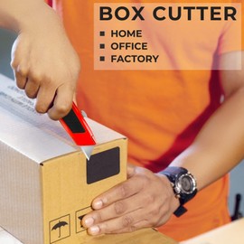 Jetmore 2 Pack Retractable Utility Knife with 10 Extra SK5 Blades, Heavy Duty Box Cutter with Aluminum Alloy Body, Sharp Razor Knife for Cardboard, Boxes, and Carpet