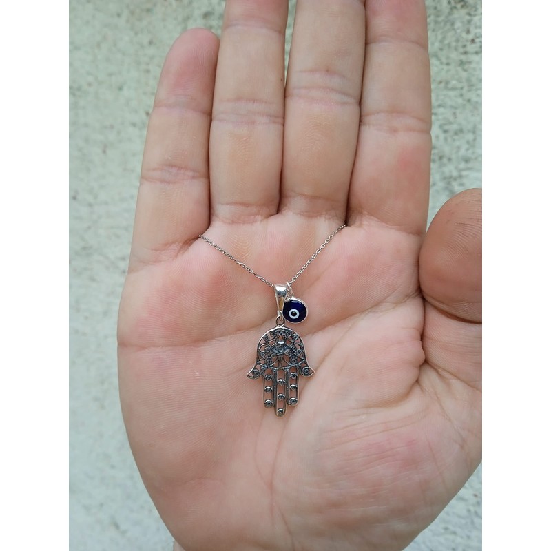 MYSTIC JEWELS By Dalia - Hamsa 925 Sterling Silver 7mm
