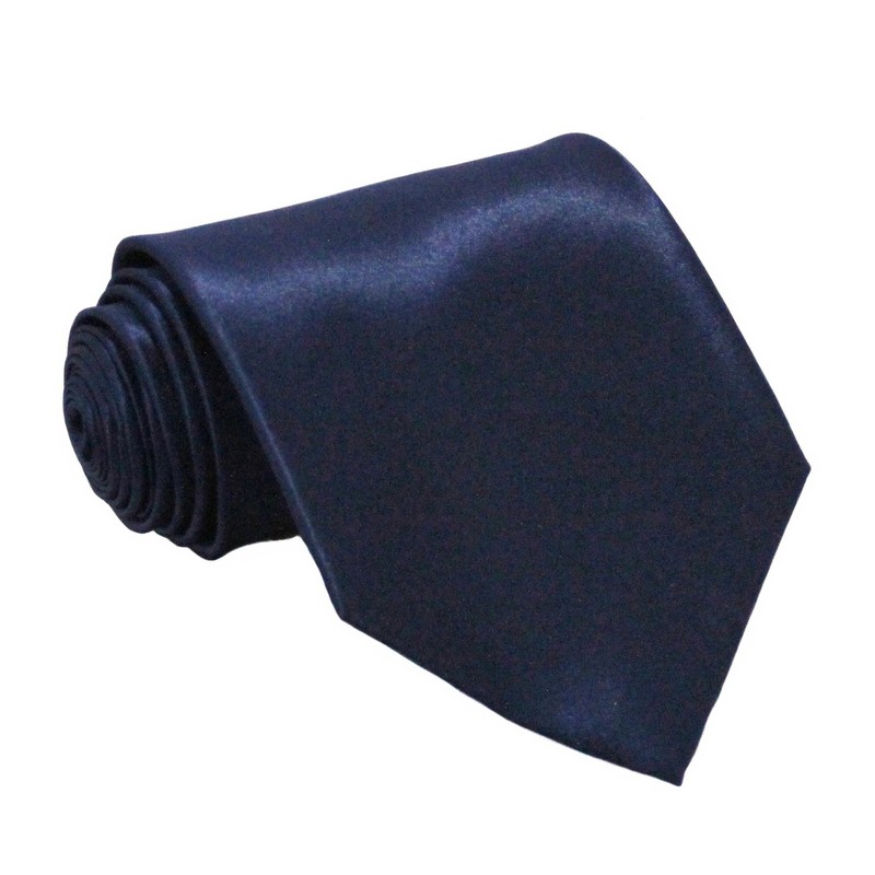 Soophen NEW Mens Necktie SOLID Satin Neck Tie Navy Blue
