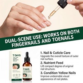 Tratamiento líquido para uñas de jengibre y árbol de té de 7 días, sérum para el crecimiento y fortalecedor de uñas de pies y manos, tratamiento de uñas de jengibre y árbol de té de 7 días. (1PCS)