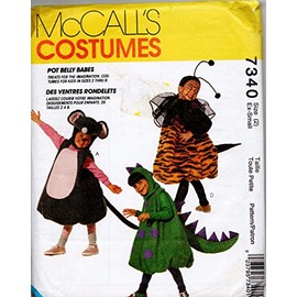 McCalls 7340 Childrens Pot Belly Mouse Pumpkin Train Lion Dinosaur Bee Costumes Sewing Pattern Size XSmall 2