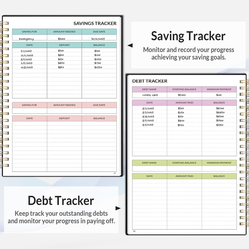 SUNEE Budget Planner - Monthly Budget Book with Expense Tracker