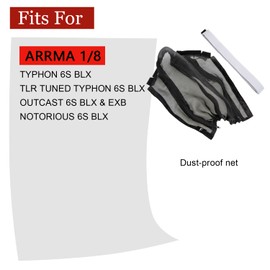 Chassis Guard Dirt Dust Resist Guard Cover for Arrma 1/8 Outcast/Notorious/Typhon 6S BLX, Black Resist Rocks Mud Sands Snow Leaves, RC Model Car Dust-Proof Net Cover