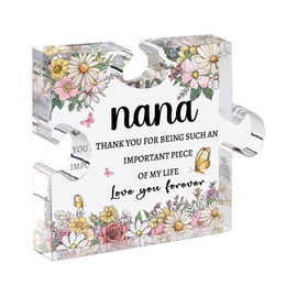 Nana Gifts from Grandkids 3.9x3.9 Inch Acrylic Plaque Keepsake Nana Gifts from Granddaughter Grandson Mother's Day Christmas Birthday Gift