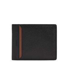 Fossil Men's Bifold Passcase Wallet, Huntington Black, One Size
