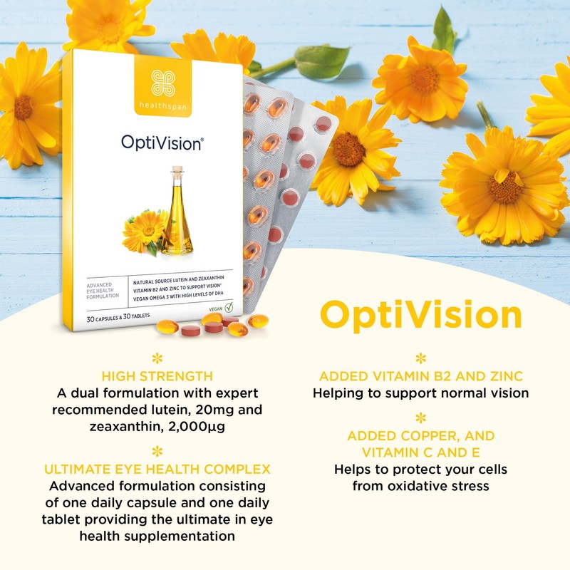Healthspan OptiVision (1 Month Supply) | Vegan Omega 3 with