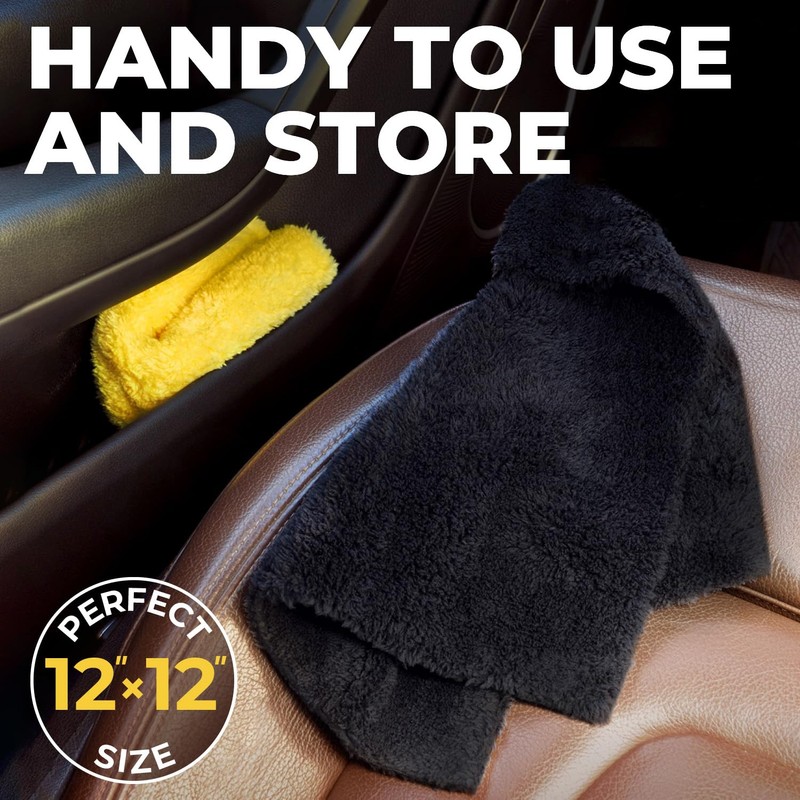 Edgeless Microfiber Towels for Cars – 6pk (12”x12”) - 540