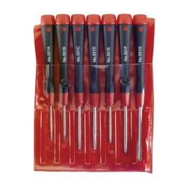 Starrett Precision Screwdriver Set - Vapor-Chromed Non-Slip Tips, Chrome Vanadium Molybdenum Steel Blades - Set of 7 - S551Z7