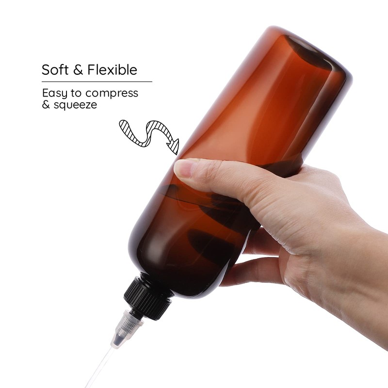 2 Gel Squeeze Bottles, Segbeauty 16.9 oz Amber Squeeze Bottles,
