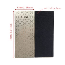 YJZ 4Pcs Diamond Sharpening Stones,Ultra-Thin Single Side Honeycomb Diamond Plate Honing Stone 400/600/1000/1200 Grit,2.48x5.94 Inch