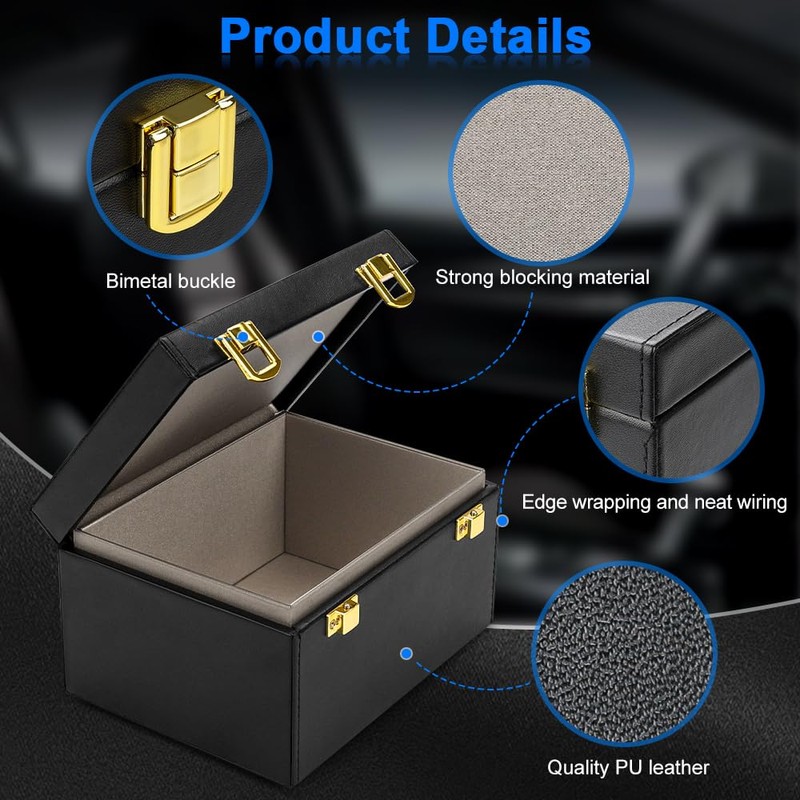 Jovbex Faraday Box with 2 Pack Faraday Bags for Key