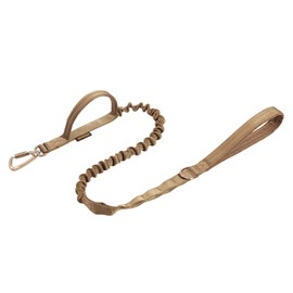 EXCELLENT ELITE SPANKER Tactical Military Dog Lead K9 Bungee Training Dog Leashes Heavy Rope Duty with Handle for Medium and Large Dogs(Brown)