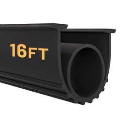 DGSL Garage Door Seals Bottom Rubber Weather Stripping Kit Seal Strip Replacement, Universal Weatherproof Threshold Buffering Sealing Rubber 5/16 Inch T Ends (16 Ft, Black)