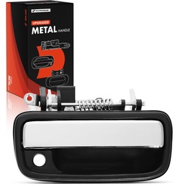 A-Premium Front Right Passenger Side Upgraded Metal Exterior Door Handle with Keyhole Compatible with Toyota Tacoma 1995-2004, Chrome and Black, Replace# 6921035030