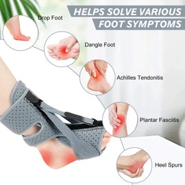 Rugwet Plantar Fasciitis Night Splint - Adjustable Planters Facetious Relief Brace,Plantar Fasciitis Relief for Straps, Support Relief Foot Drop Achilles Tendonitis Day & Night(Grey)