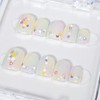 Pastel Flower Handmade Nail Tips - Long Coffin / 파스텔