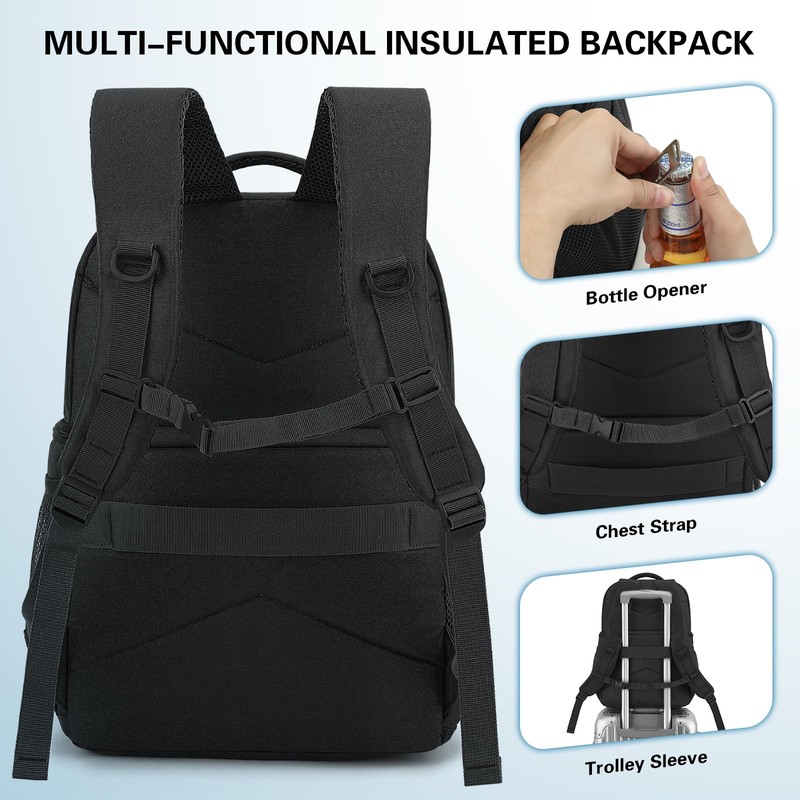 TONRUYN Tactical Cooler Backpack 36 Cans Double Deck Insulated Backpack