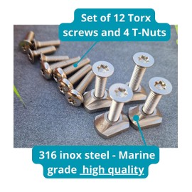 Enhanc3d Designs - Nuts and Torx Screws for Wingfoil, Hydrofoil, Surfoil in Marine Grade Stainless Steel… (M6)