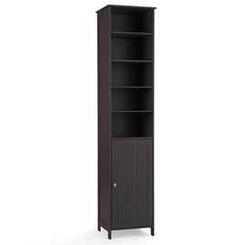 WATERJOY 72'' Tall Slim Bathroom Storage Cabinet with Door and 3 Adjustable Shelves