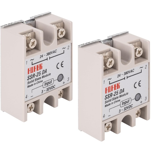 BlueStars 2PCS Solid State Relay SSR-25DA DC to AC Input