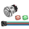 GUUZI 12V-24V/10A Self-Locking Push Button Switch NO/NC Waterproof Green/Red LED