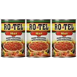 Ro-Tel, Diced Tomatoes, Hot, 10oz Can (Pack of 3) by Ro-Tel