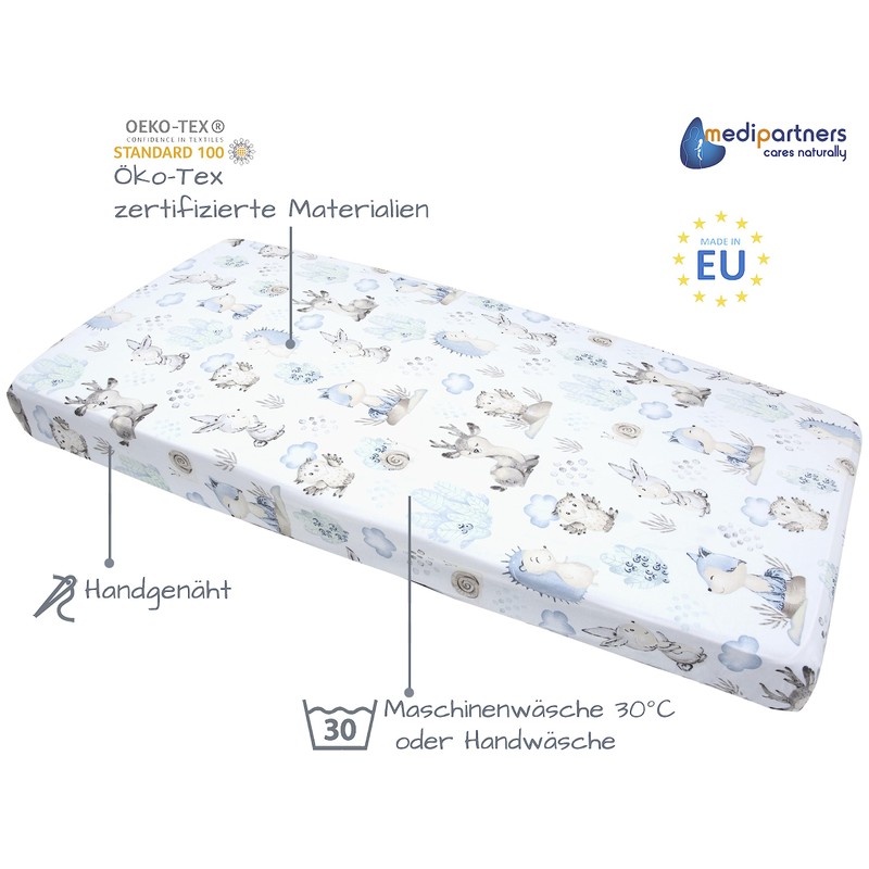 Medi Partners Fitted Sheet 60 x 120 cm 100% Cotton
