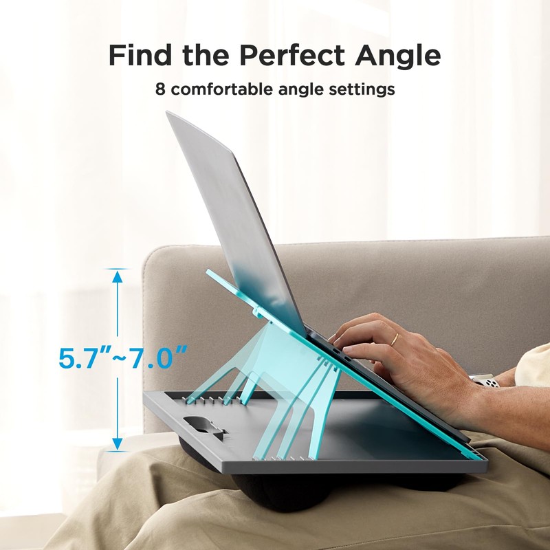 HUANUO Adjustable Lap Desk - with 8 Adjustable Angles &