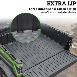 LDETXY Rubber Bed Mat Liner for Ranger XP 1000, TPE Rear Cargo Bed Mat All Weather Protector Slush Liner for Polaris Ranger XP 1000 Crew 2018-2025 Accessories