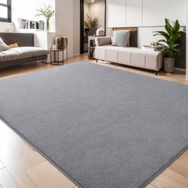 Keeko Area Rugs for Living Room Bedroom 6x9 Grey, Soft Modern Large Rugs Indoor Non Slip Fluffy Rug Minimalist Low Pile Washable Carpet Rug for Kids Boys Girls Dorm Classroom Nursery Home Decor