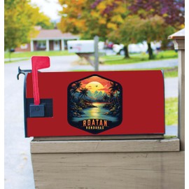 Roatan Honduras Design A Souvenir Magnetic Mailbox Cover