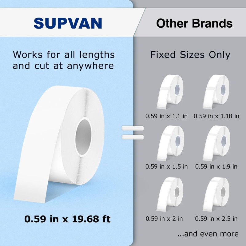 SUPVAN E10 Bluetooth Label Maker Machine with Tape, Continuous Waterproof